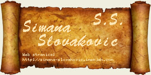 Simana Slovaković vizit kartica